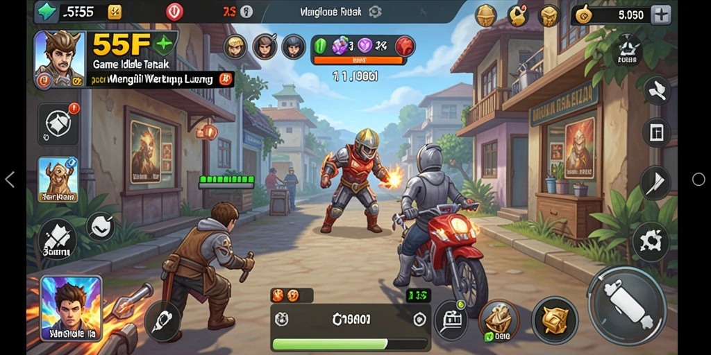 Tangkapan layar dari gameplay 555F yang menampilkan elemen Idle yang menarik.