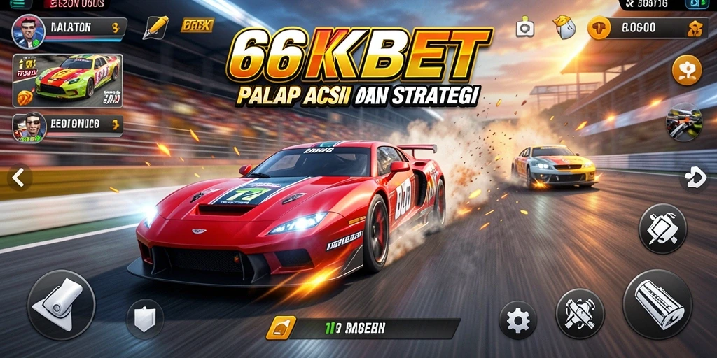 Screenshot gameplay 66KBET menampilkan aksi balap yang mendebarkan.