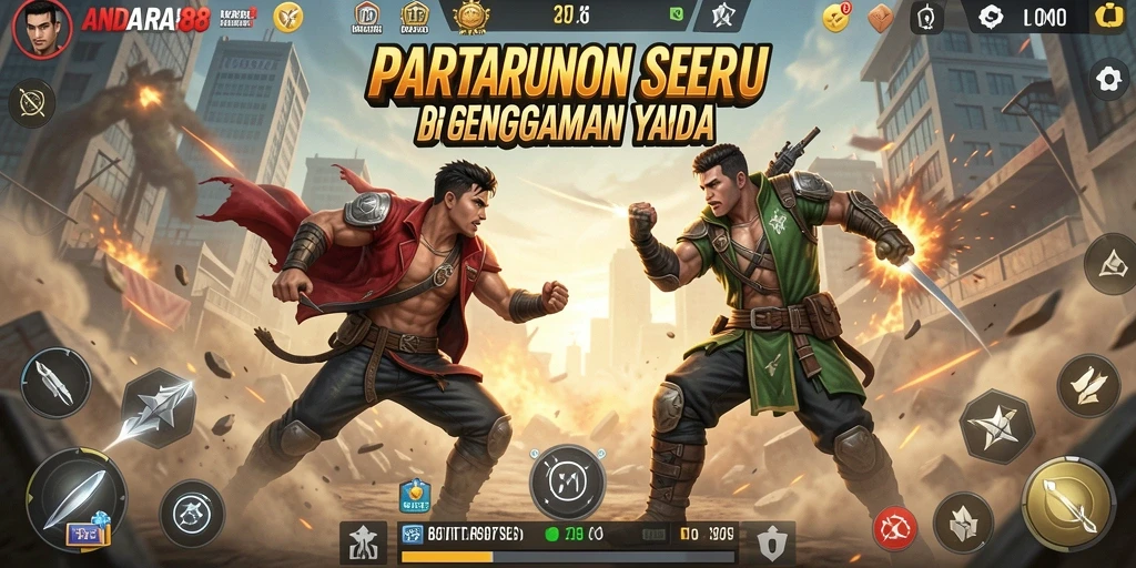 Gameplay seru dalam ANDARA88 dengan pertarungan intens Battle Royale.
