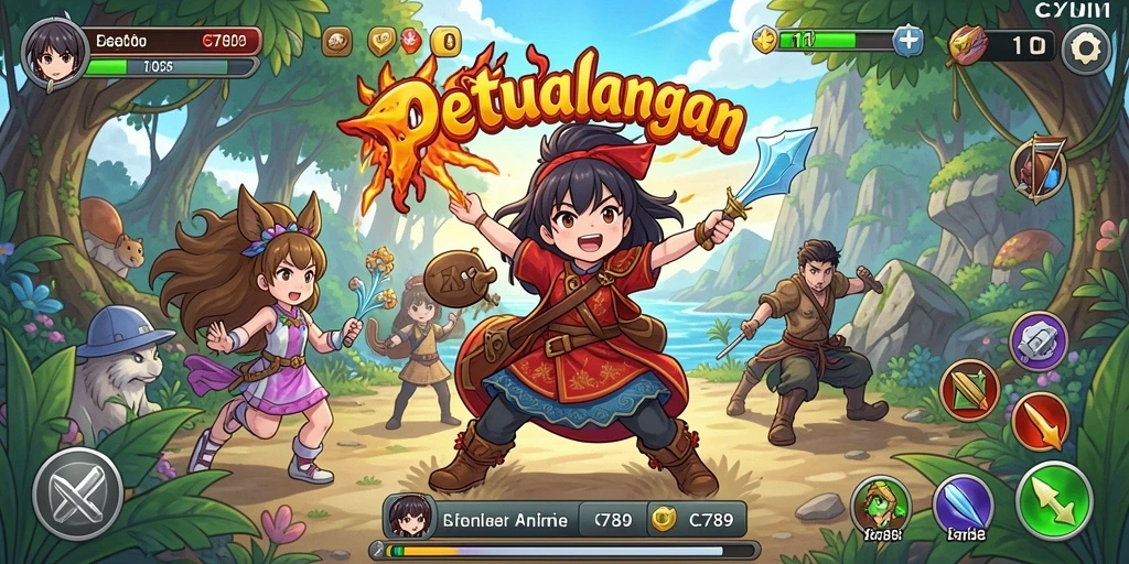 Screenshot menampilkan gameplay seru dalam dunia Anime.