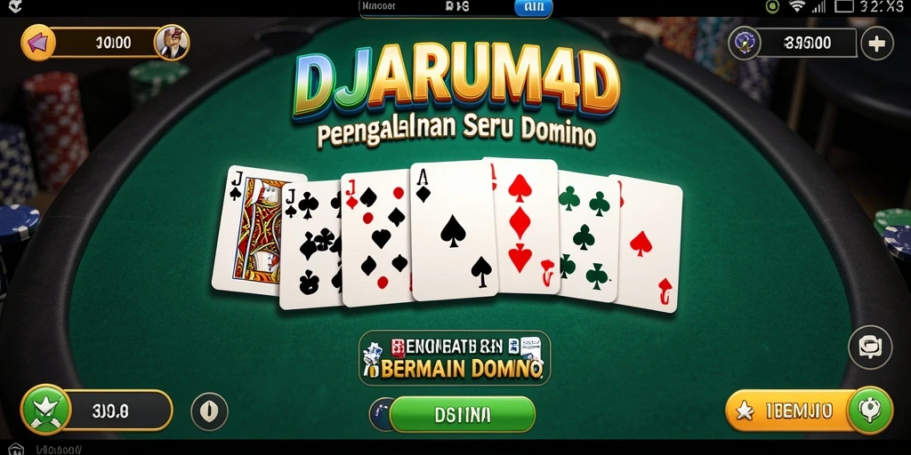 Tampilan gameplay seru dalam DJARUM4D saat bermain Domino.