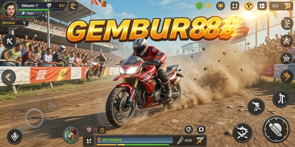 Gameplay seru dalam balapan motor yang penuh aksi.