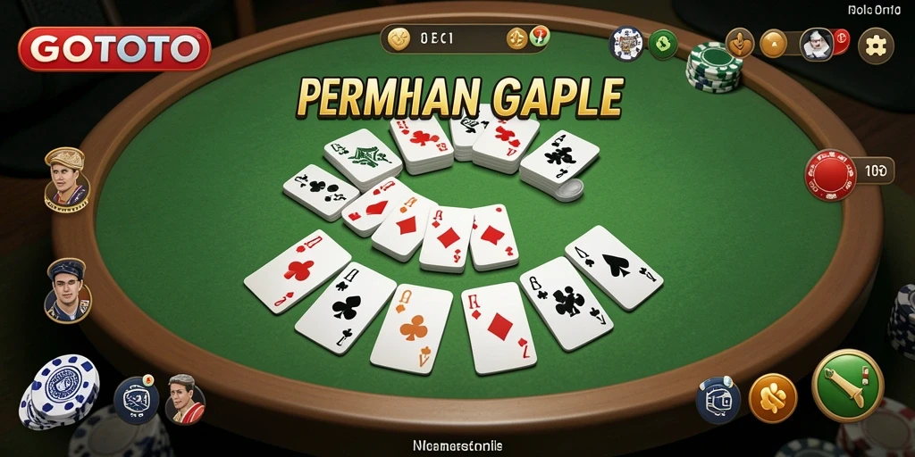 Tangkapan layar GOTOTO menampilkan gameplay Gaple yang seru dan interaktif.