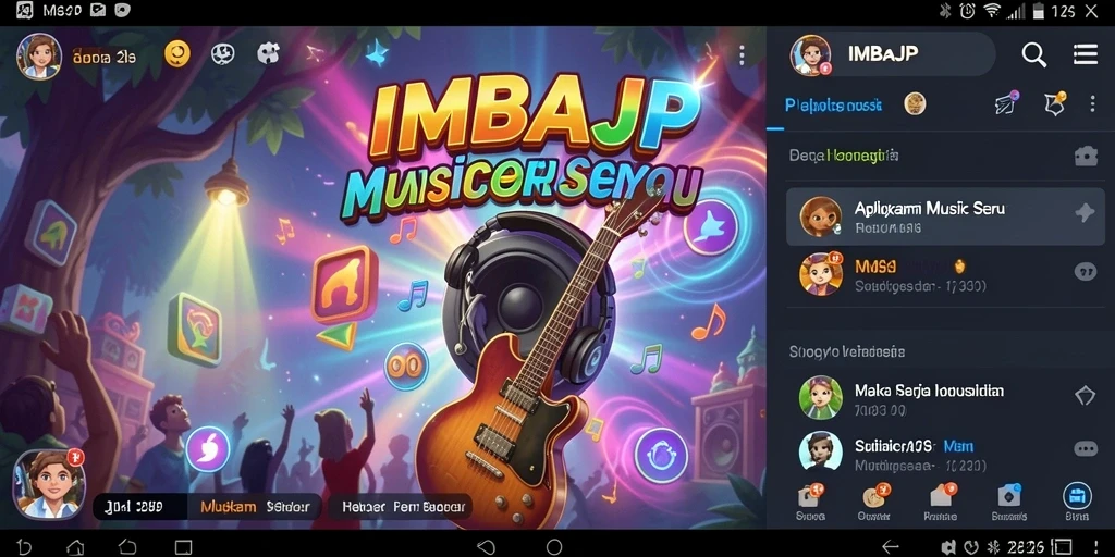 Tampilan gameplay IMBAJP dengan pengalaman musik interaktif.