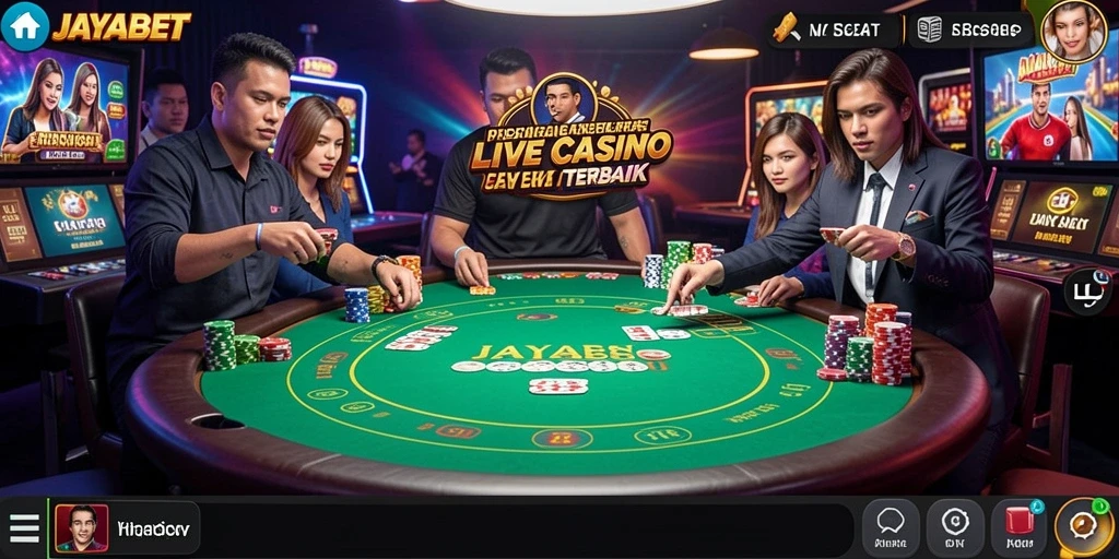 Tampilan gameplay Live Casino JAYABET yang mendebarkan.