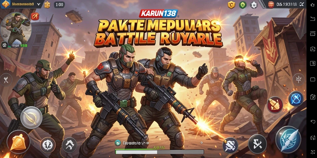 Gameplay mendebarkan dari KARUN138 di arena Battle Royale.