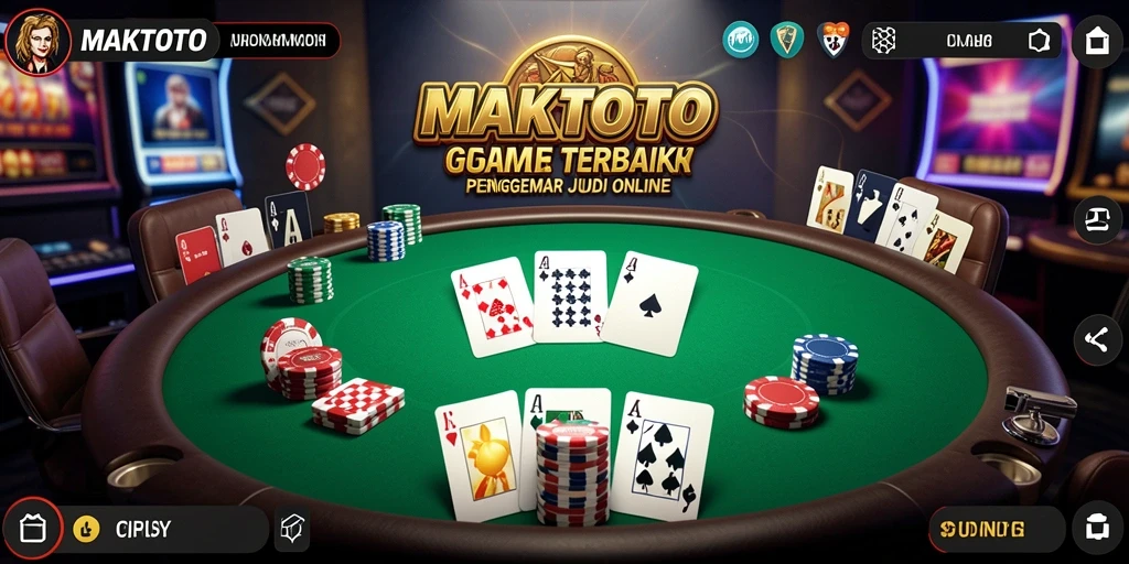 Tampilan gameplay poker seru di aplikasi MAKTOTO.