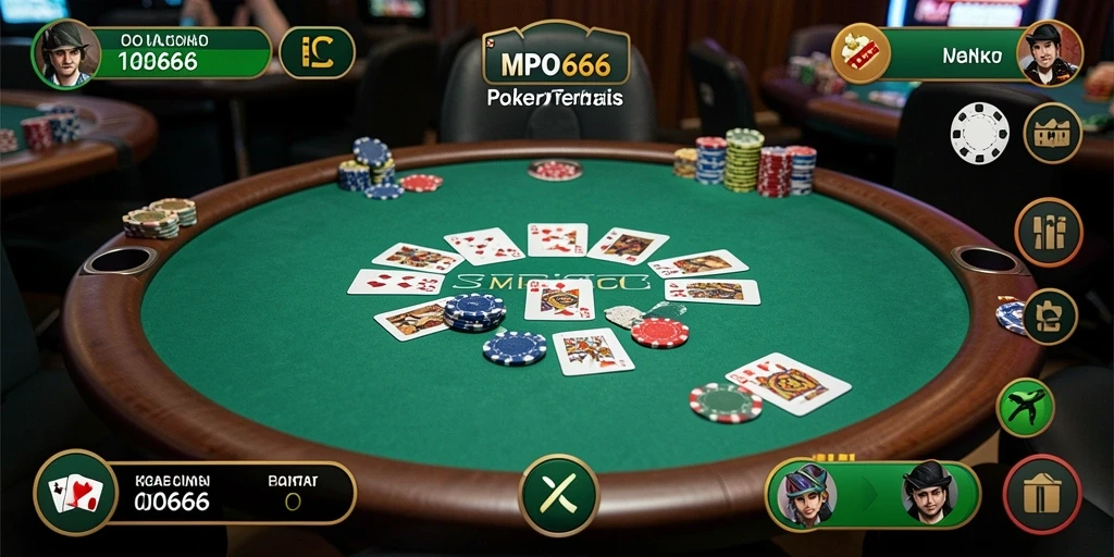 Tampilan gameplay Poker yang seru dan interaktif di MPO666.
