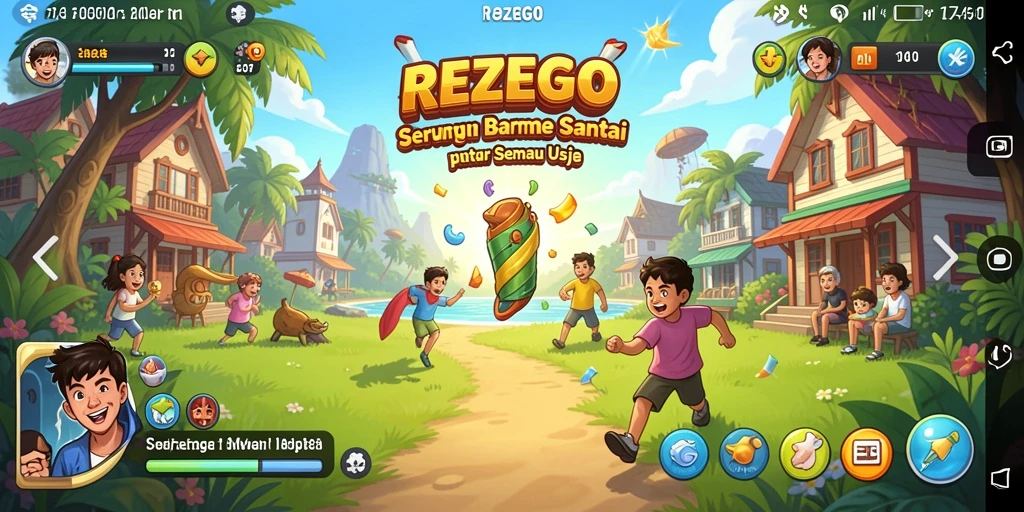 Screenshot gameplay REZEGO yang menampilkan aksi seru dan menyenangkan.