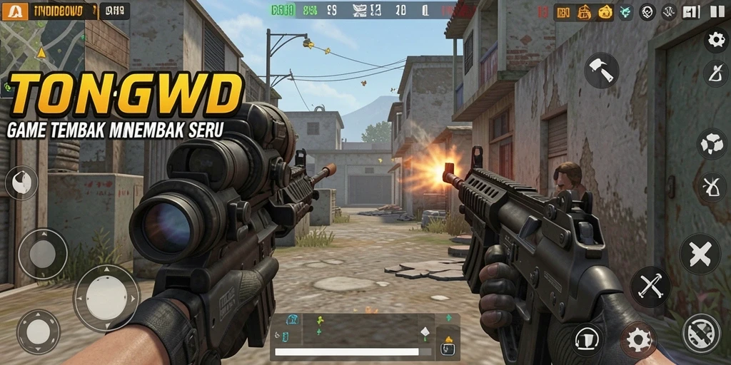 Tangkapan layar TONGWD menunjukkan aksi seru dalam gameplay TPS.